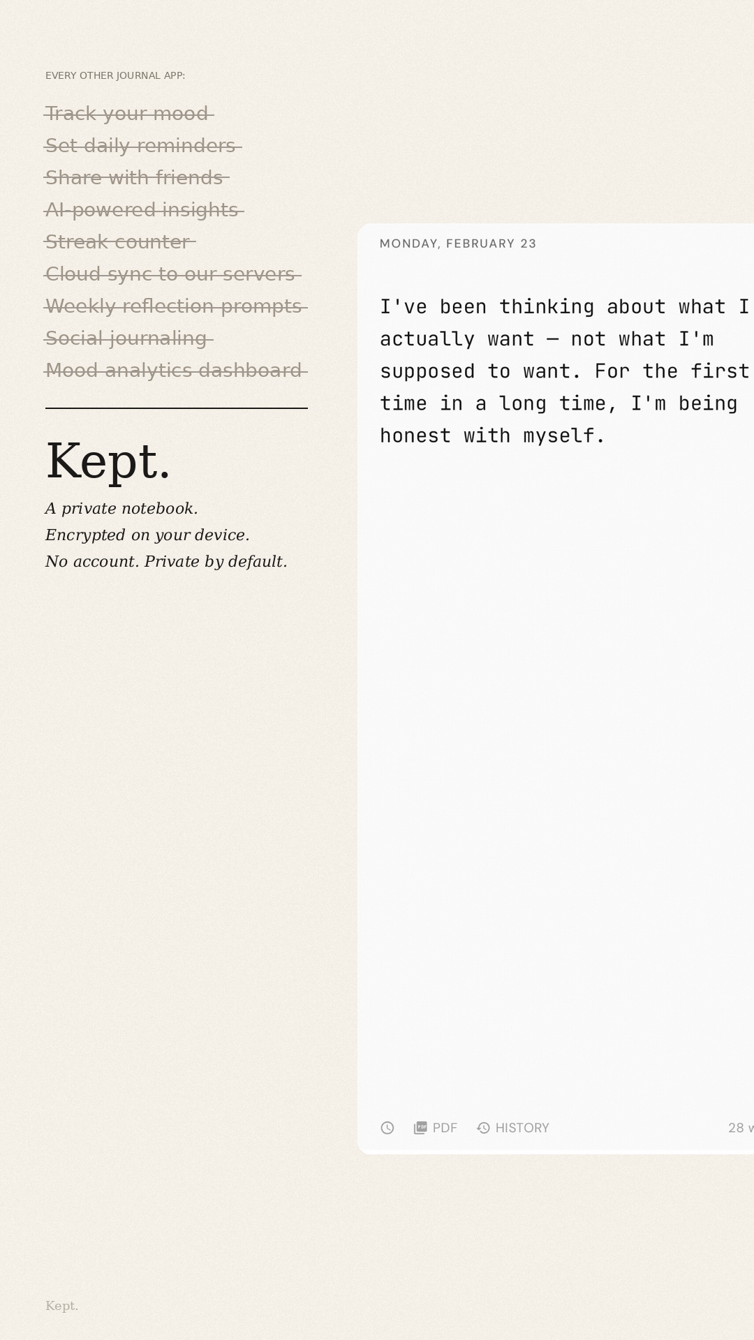 Kept vs other journal apps